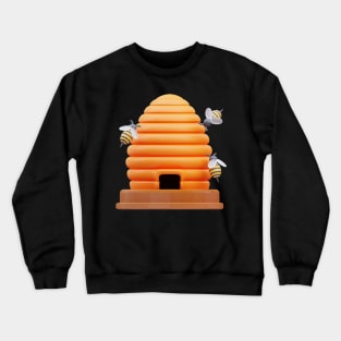 Bee Hive Illustration Crewneck Sweatshirt